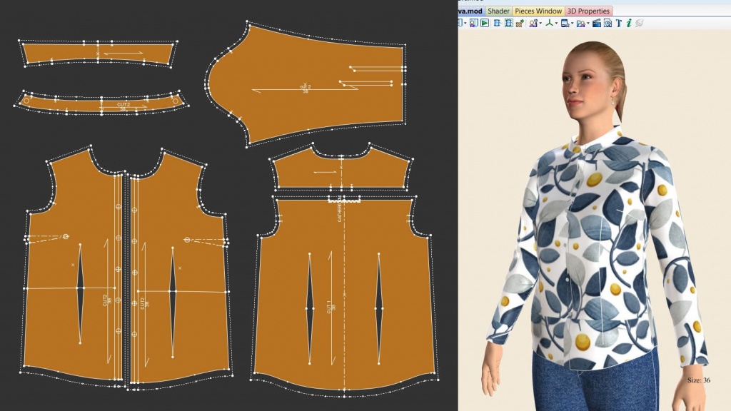 Tela do Optitex 3D - software para indústria têxtil